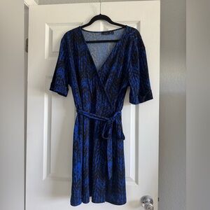 Apt. 9 Blue and Black Long Sleeve Dress